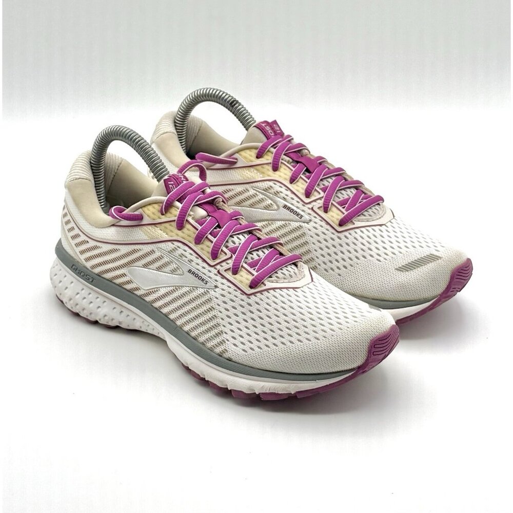 Brooks Women's Ghost 12 Running Sneakers Size 7 Gray/White/Hot Pink 1203051B86